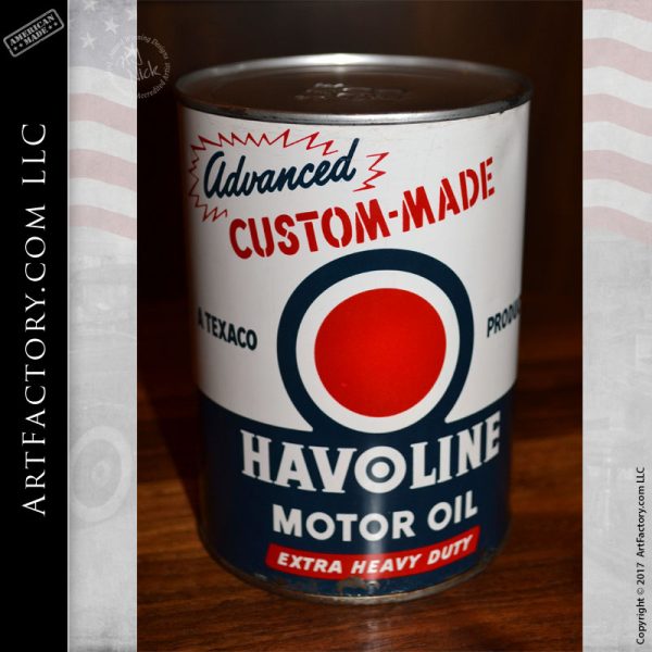 Vintage Regent Havoline Round Pint Motor Oil Can Tin Collectable Automobilia 