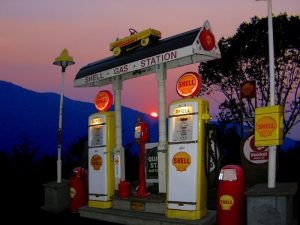 classic Shell gas station