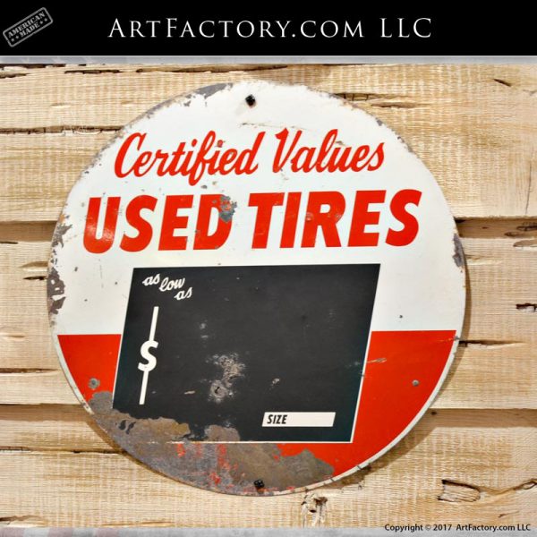Certified Values Used Tires Sign