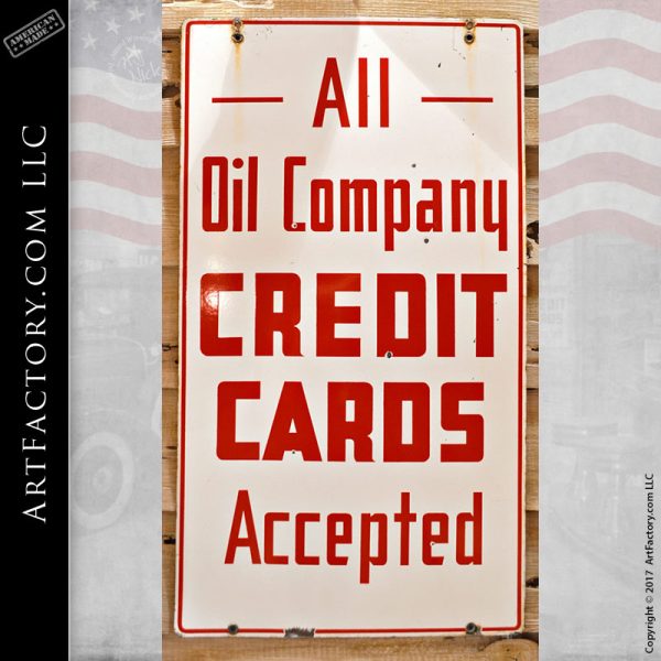 oil company credit cards sign