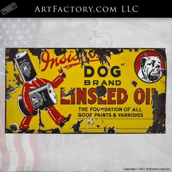 Dog Brand Linseed Oil sign