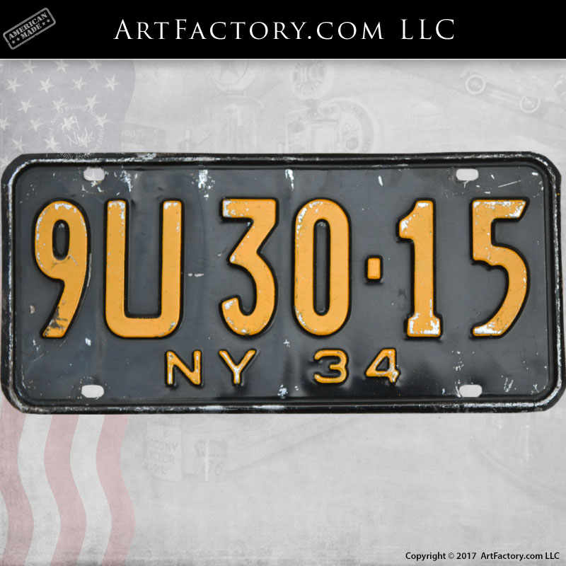 New York License plate 1934