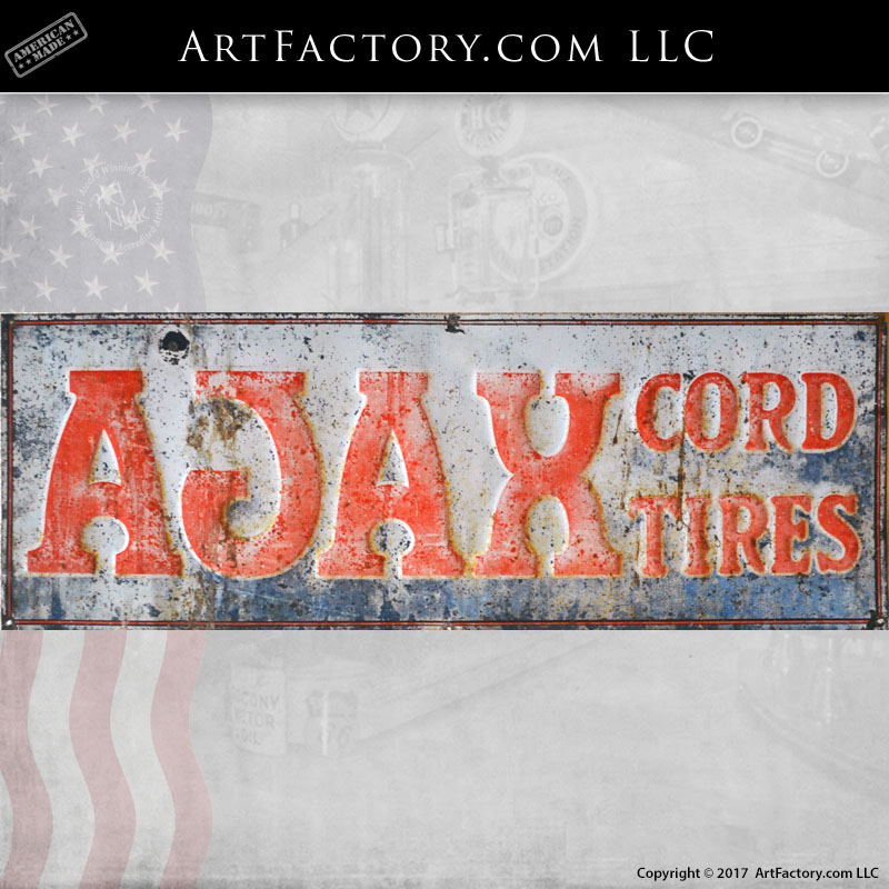 AJAX cord tires sign