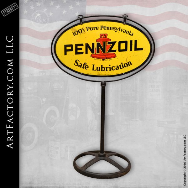 vintage Pennzoil lollipop sign