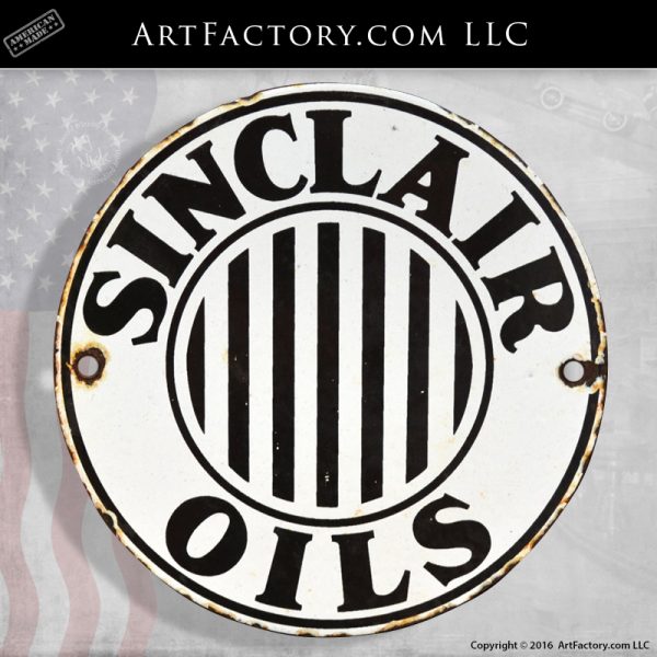 Round Sinclair Oils sign