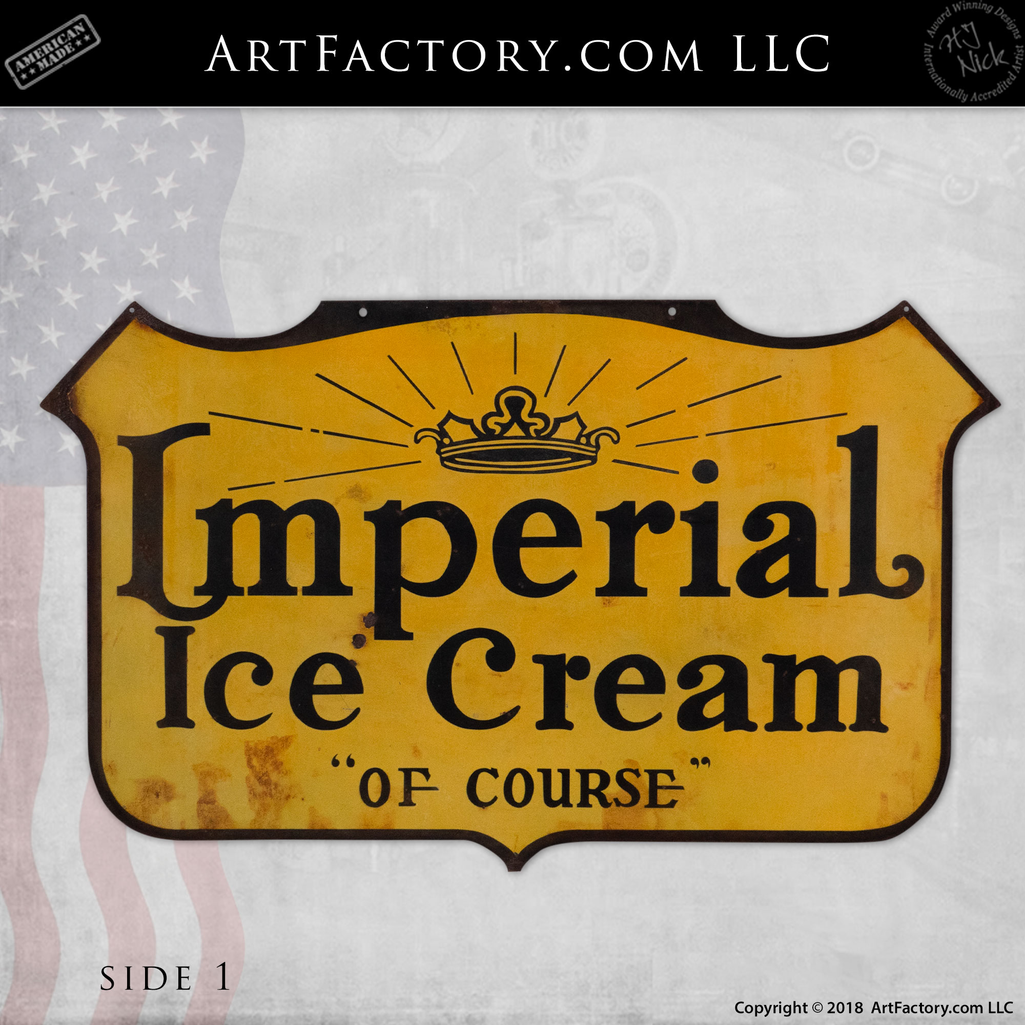 imperial ice cream sign of course