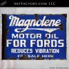 Magnolene motor oil sign