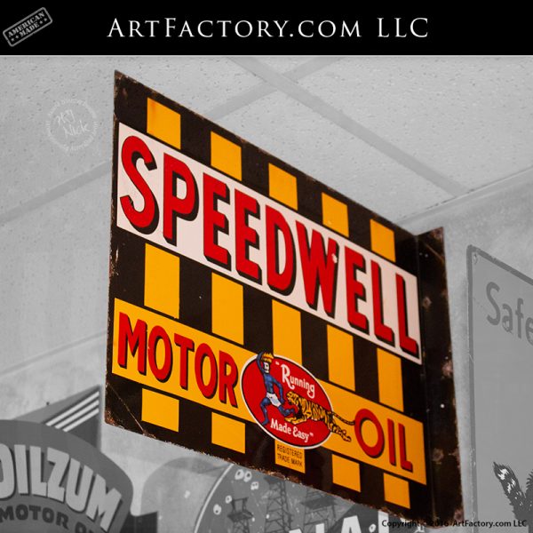 vintage Speedwell Motor Oil Sign