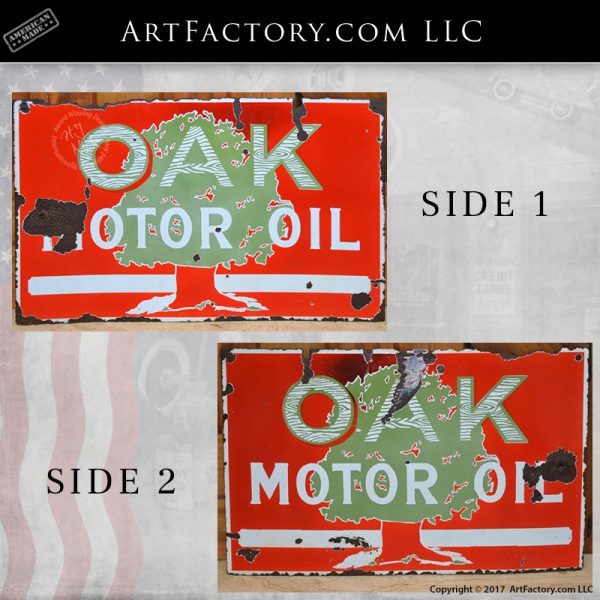vintage Oak Motor Oil sign