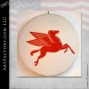 Mobil Pegasus Round Lighted Sign