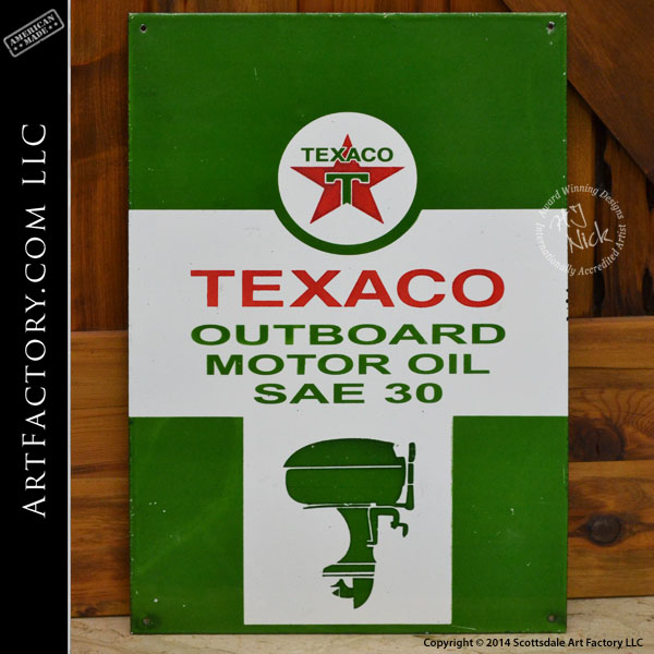 Texaco Outboard Motor Oil Sign