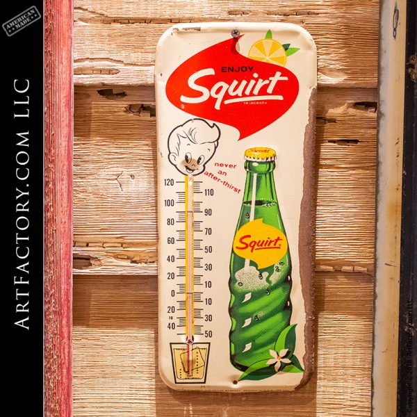 Vintage Squirt Soda Thermometer