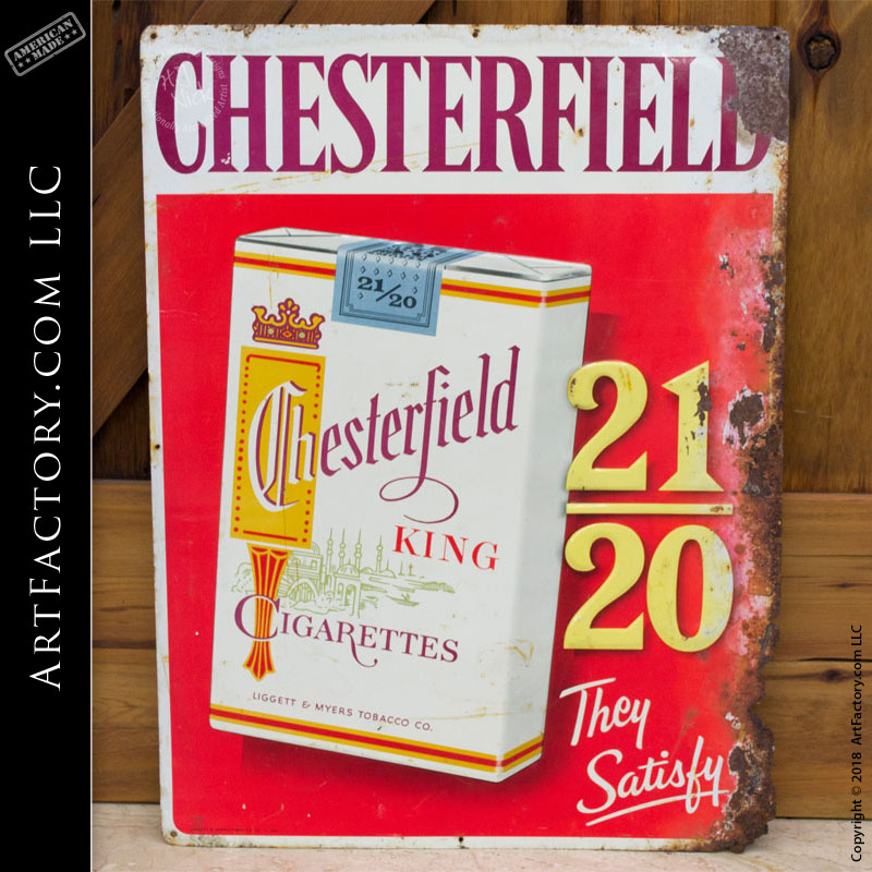vintage Chesterfield King Cigarettes sign