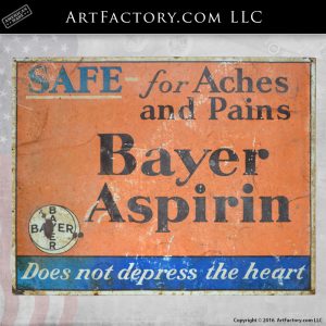 Rare Vintage Bayer Aspirin Sign