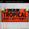 Tropical Heavy Duty Paints Sign: Original Vintage Double Sided Flange