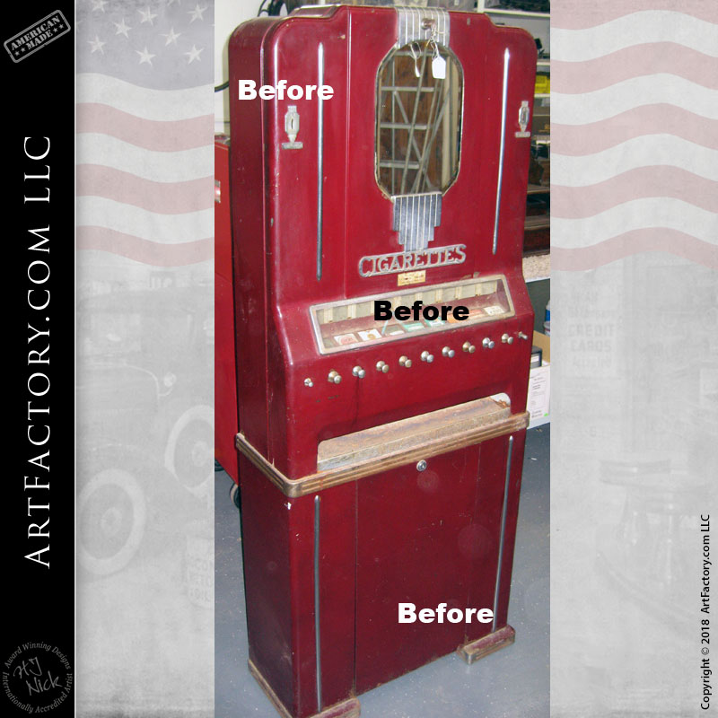 Vintage Cigarette Vendor Vending Machine Restored Antique