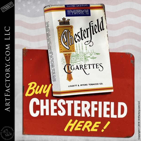 Vintage Chesterfield Cigarettes Flange Sign: Second Side Features L&M