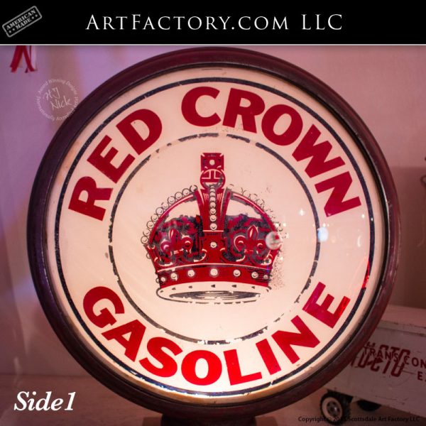 vintage Red Crown Gasoline globe