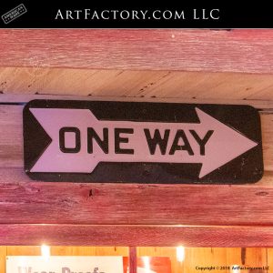 Embossed One Way Street Sign