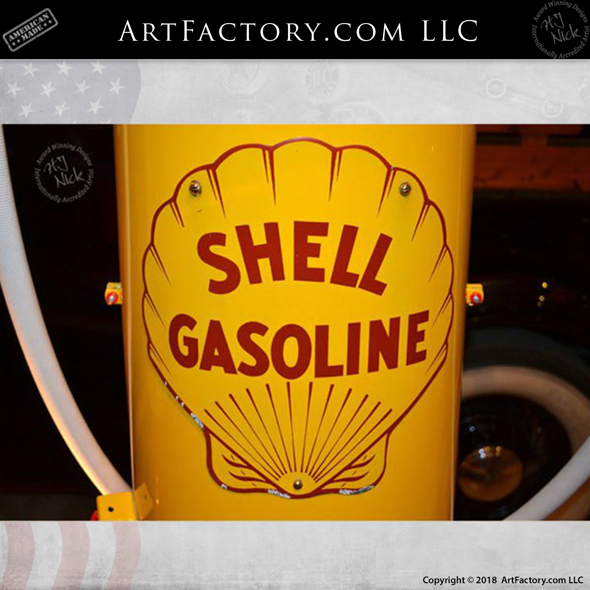 Vintage Yellow Shell Sinclair Gas Pump