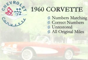 1960 Chevy Corvette original survivor classic Chevrolet Corvette