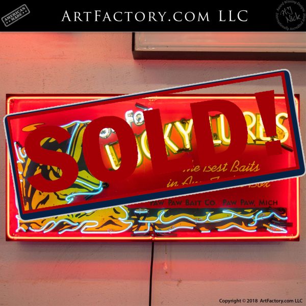 Vintage Neon Lucky Lures Neon Sign