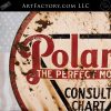 Polarine Motor Oil Sign: Large Round Collectible Petroliana