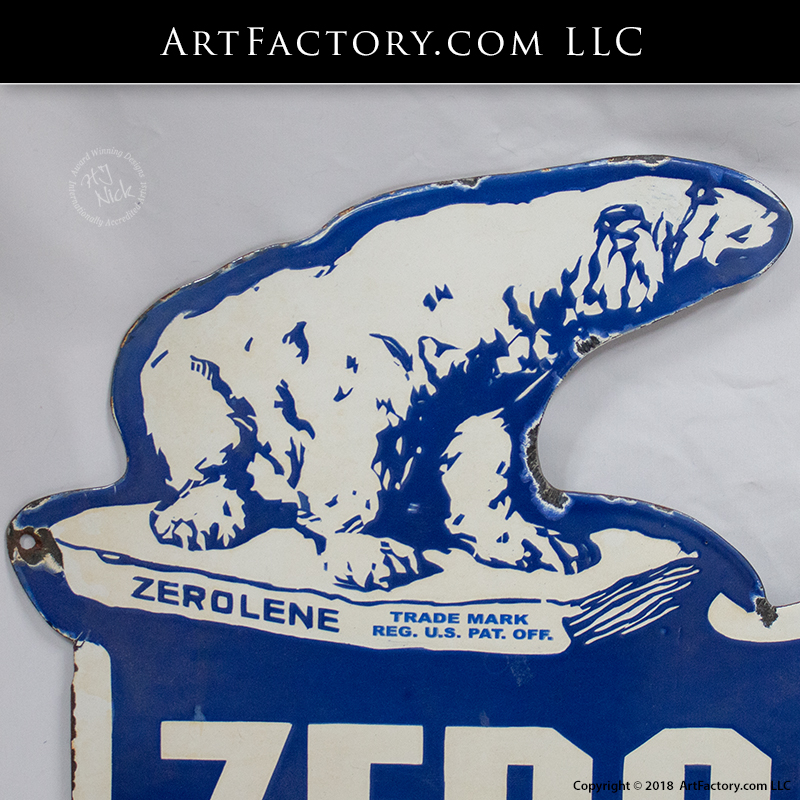 Vintage Zerolene Oils And Greases Sign