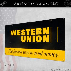 vintage Western Union tin sign