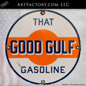 Gullf Oil vintage porcelain sign collecting