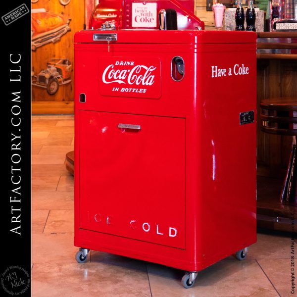 Vendo 23 Deluxe Coke Machine: Vintage Restored Soda Cooler/Vendor