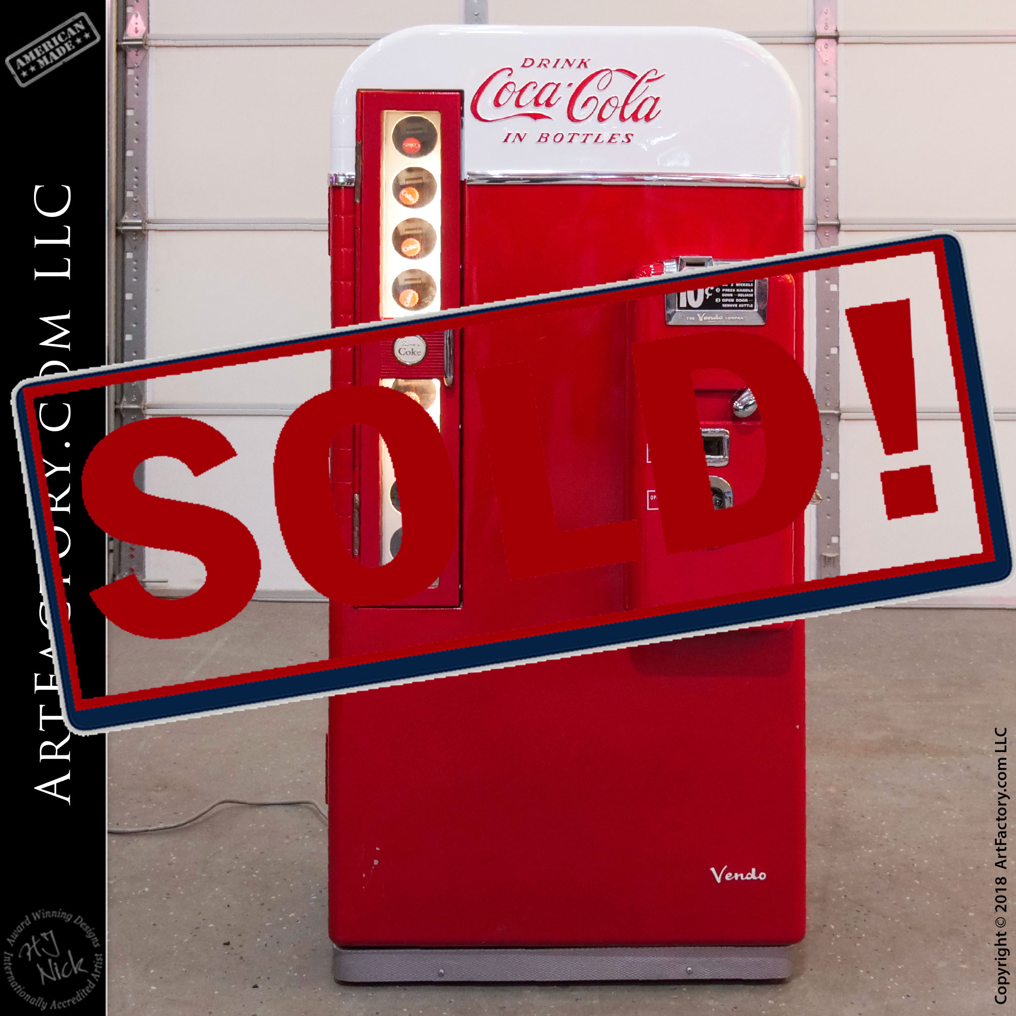 Rare vintage COCA-COLA bottle shape display electric refrigerator cooler