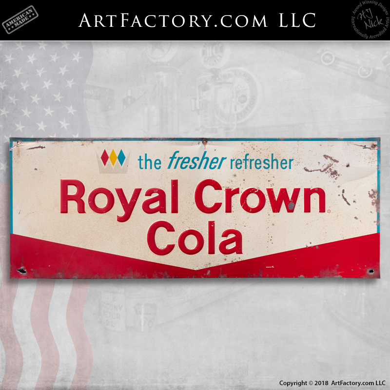 Royal Crown RC Cola Soda Pop Ad Vintage Retro Store Wall Decor Large Metal Sign