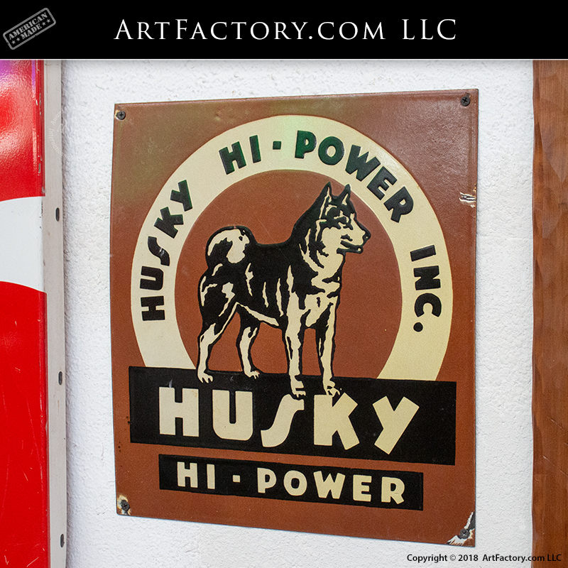 husky hi-power porcelain sign