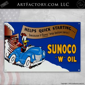 Donald Duck Sunoco "W' Oil Sign
