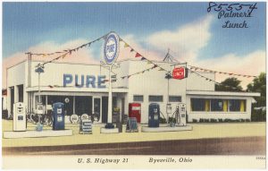 Pure Oil Station 1930's postcard