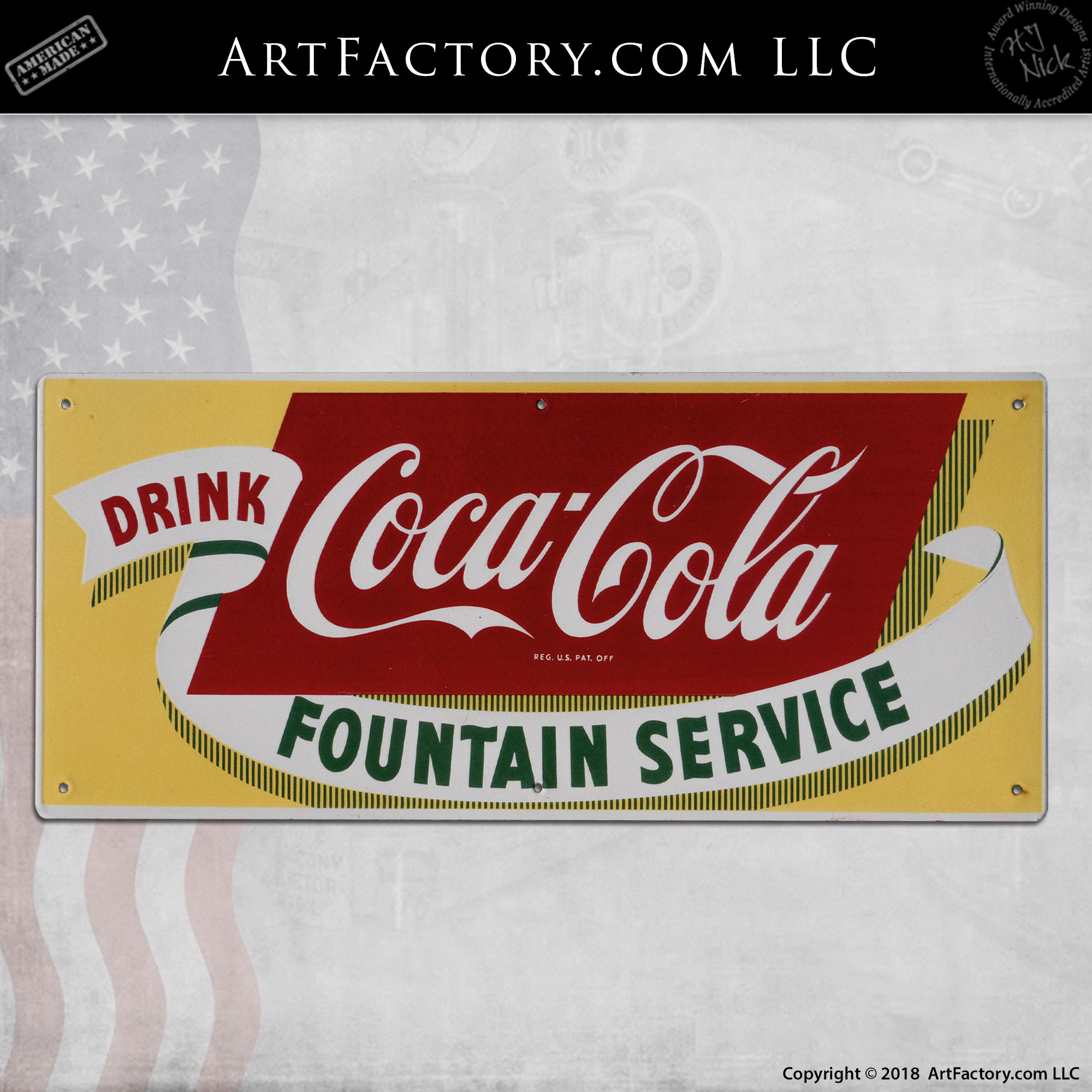 Vintage Coca-Cola Fountain Service Sign