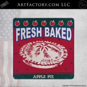 Fresh Baked Apple Pie Porcelain Sign