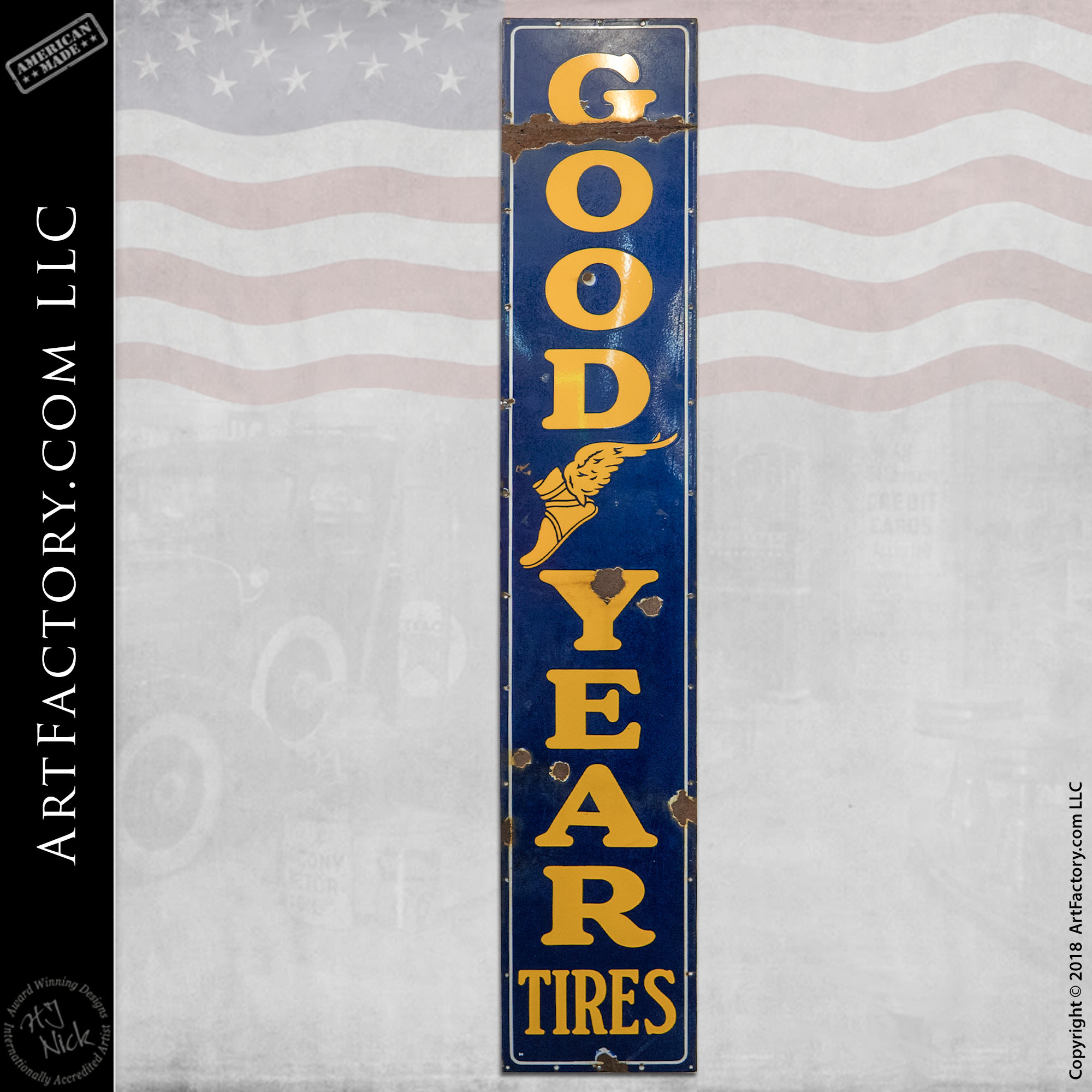 Vintage Large Goodyear Tires Sign