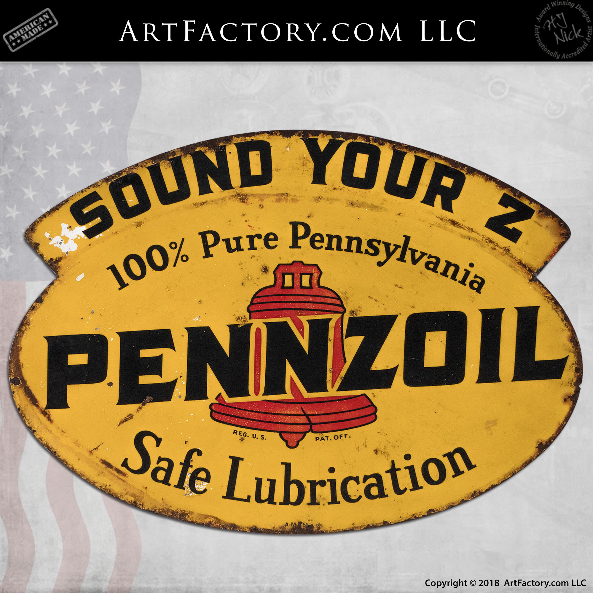 Vintage Pennzoil Lubricant Sign