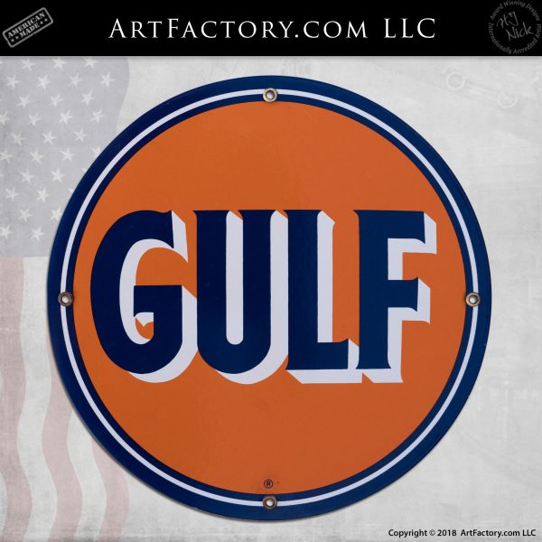 Vintage Gulf Oil Round Sign