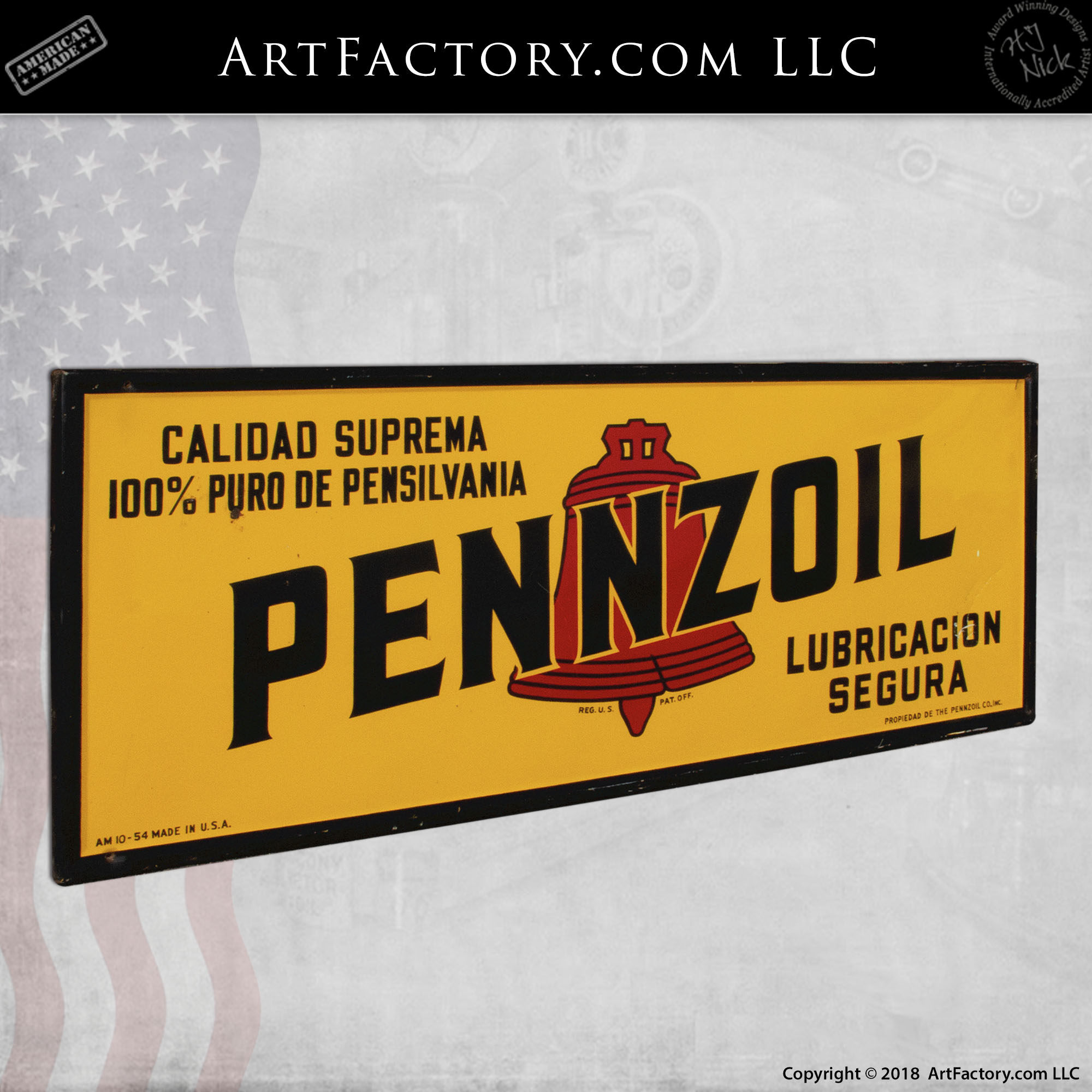 Vintage Large Pennzoil Motor Oil Sign