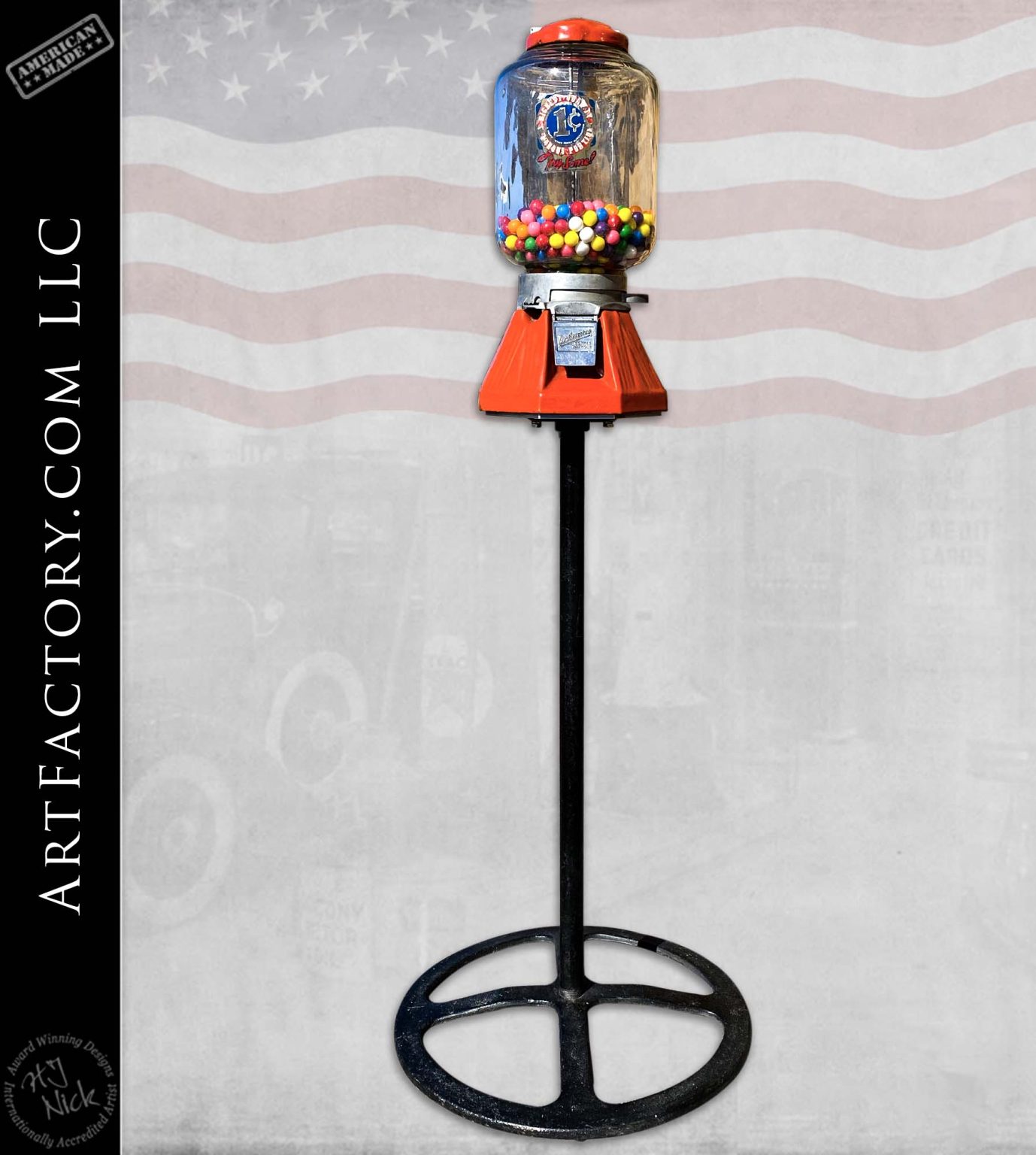 thumbnail image 2 of 2 NOS Gumball Machine Pipe Stands - Fit Northwestern, Oak, Beaver (Vintage Vending) 2 of 3