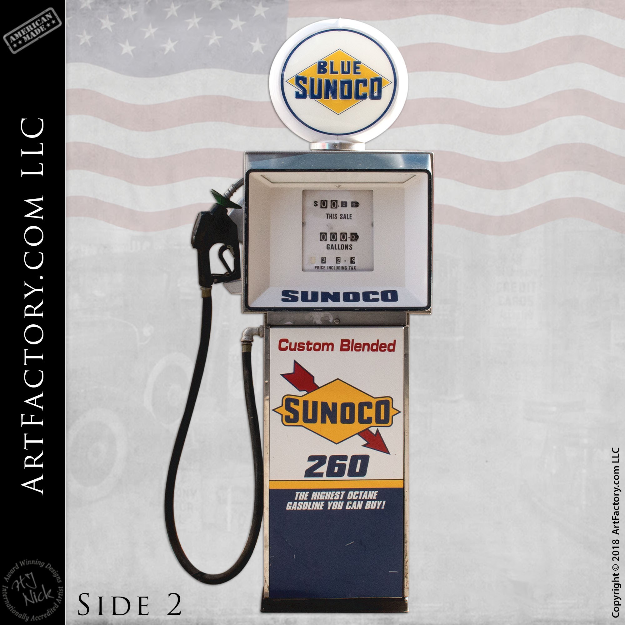 Vintage Mobilgas Sunoco Fuel Pump