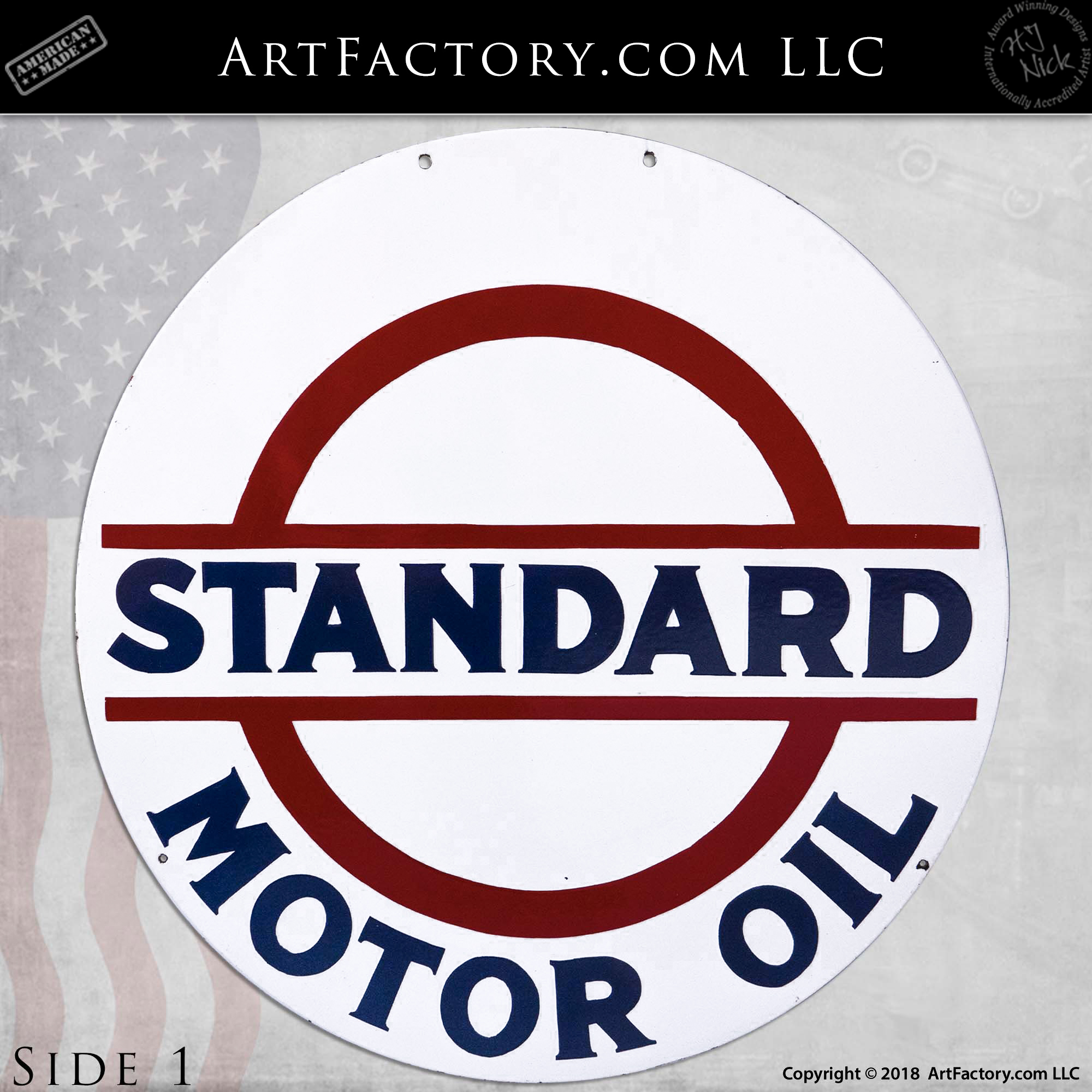 Vintage Standard Motor Oil Double Sided Sign