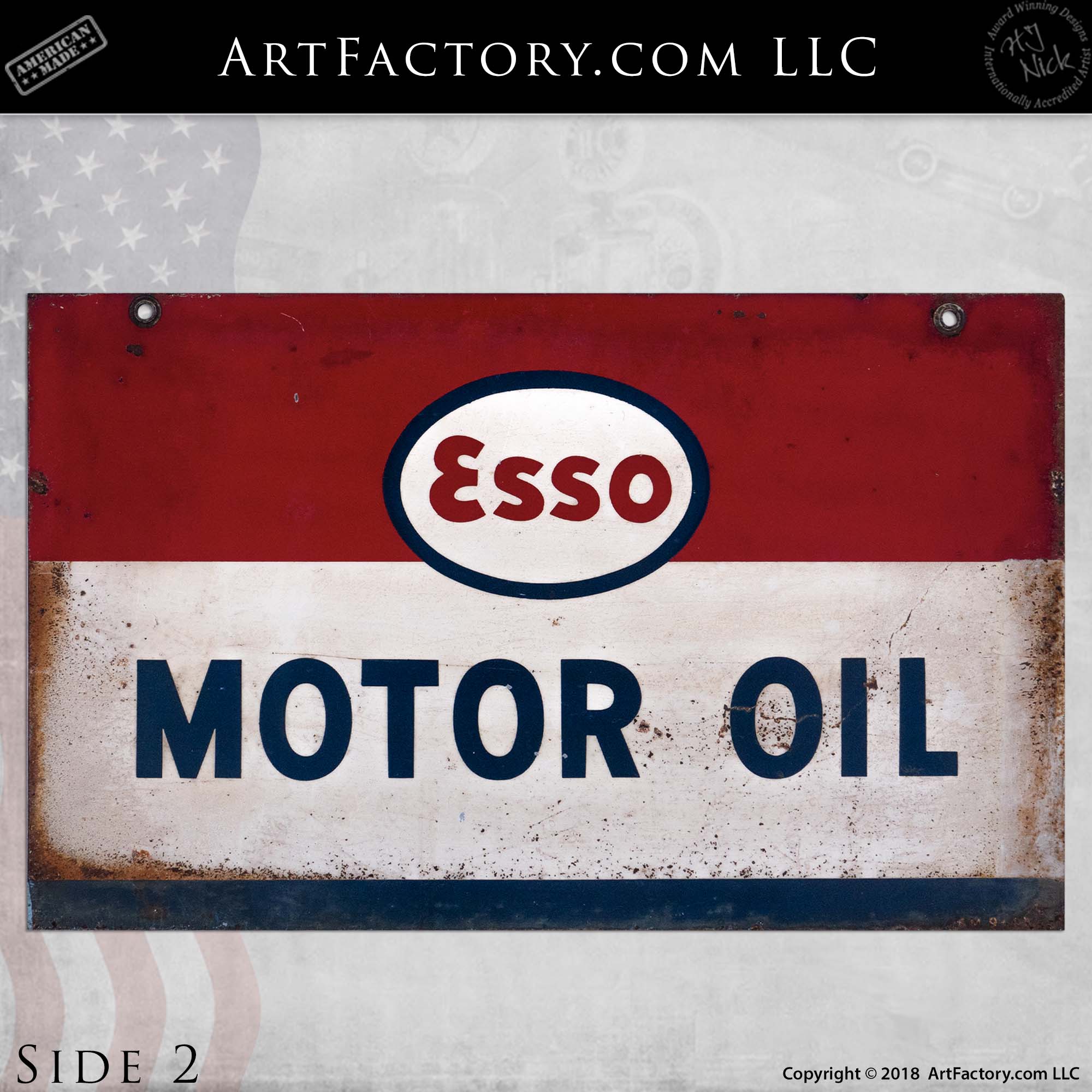 Esso Motor Oil Double Sided Sign