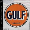 Large Vintage Gulf Gasoline Dealer Sign