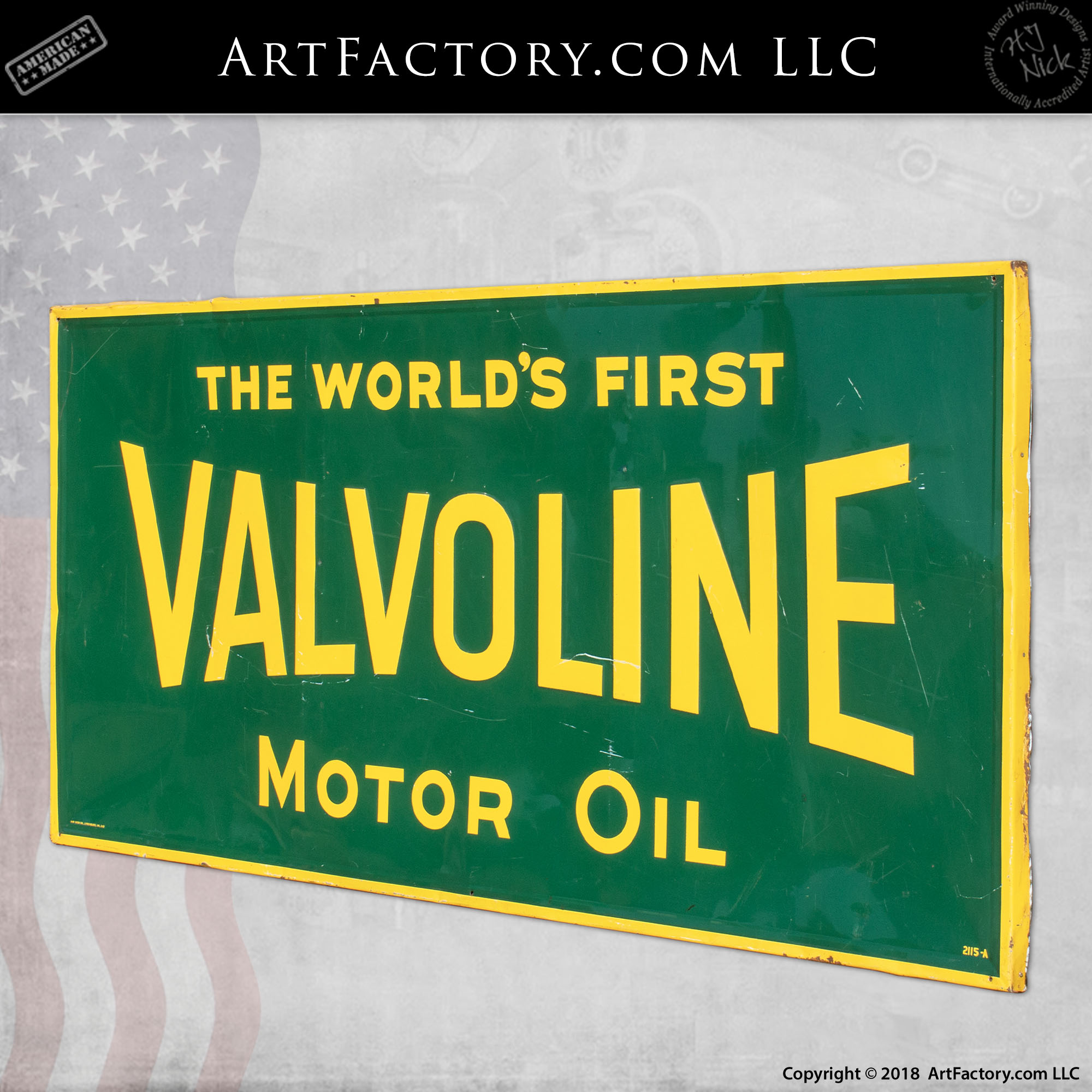 Vintage Green Valvoline Oil Sign