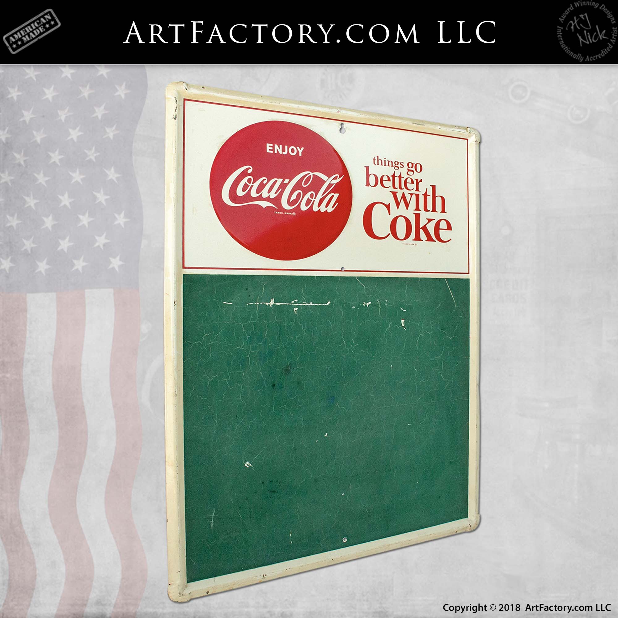 Better with Coke Chalkboard Vintage Sign