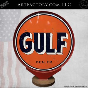 vintage 6 foot round Gulf Dealer sign